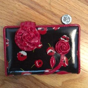 Vera Bradley Patent Leather Rose Bud Wallet